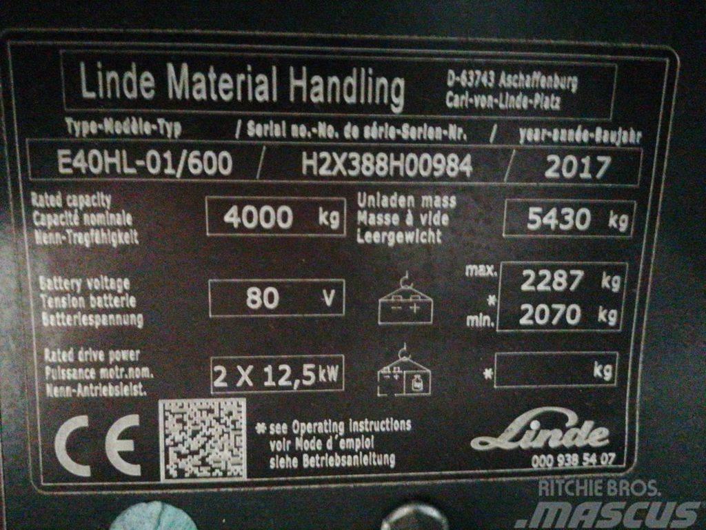 Linde E40HL-01/600 Ηλεκτρικά περονοφόρα ανυψωτικά κλαρκ