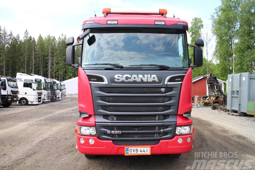 Scania R 580 ja 4-aks PV Φορτηγά Ανατροπή