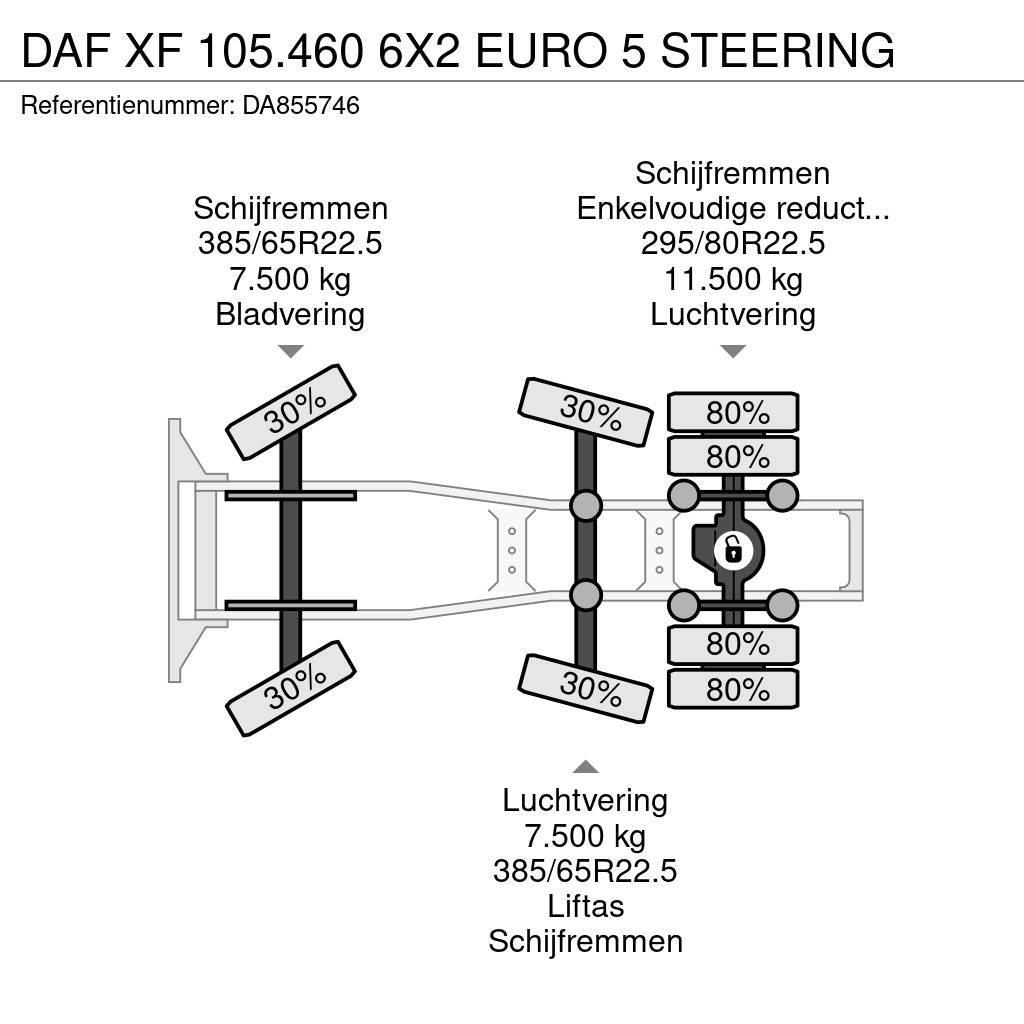 DAF XF 105.460 6X2 EURO 5 STEERING Τράκτορες