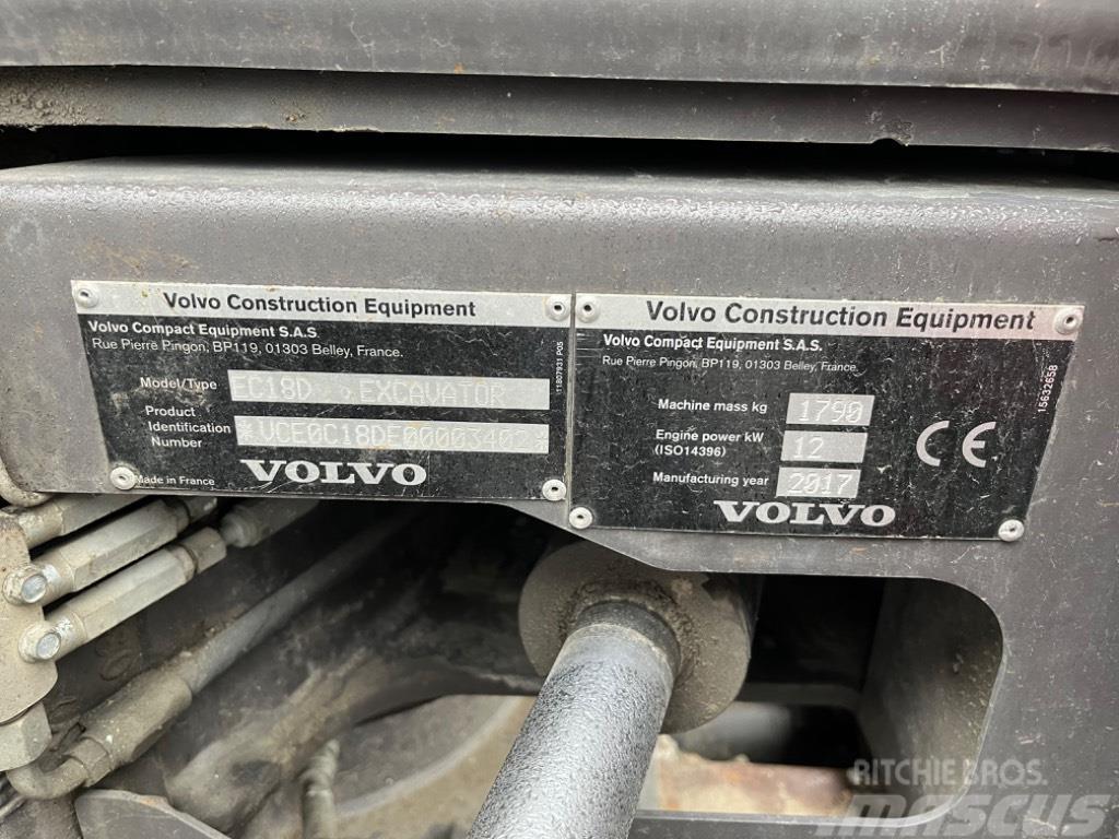 Volvo ECR 18 D Εκσκαφάκι (διαβολάκι) < 7t