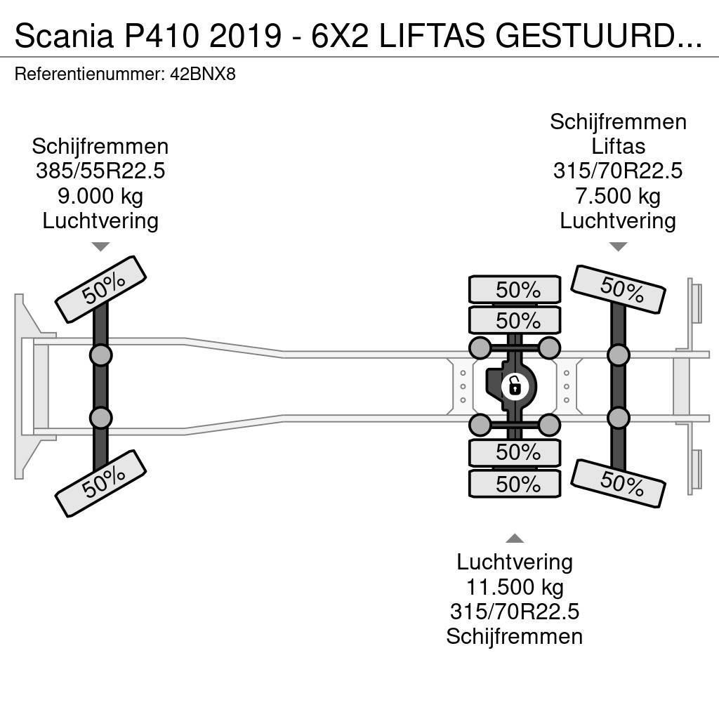 Scania P410 2019 - 6X2 LIFTAS GESTUURD - VDL 21T - VOLLED Φορτηγά ανατροπή με γάντζο