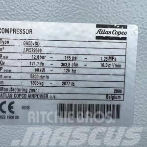 Atlas Copco Compressor, Kompressor GA 55 VSD FF Συμπιεστές