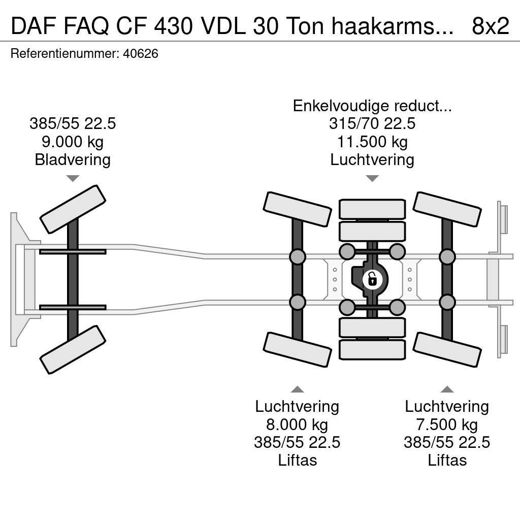 DAF FAQ CF 430 VDL 30 Ton haakarmsysteem Just 73.197 k Φορτηγά ανατροπή με γάντζο