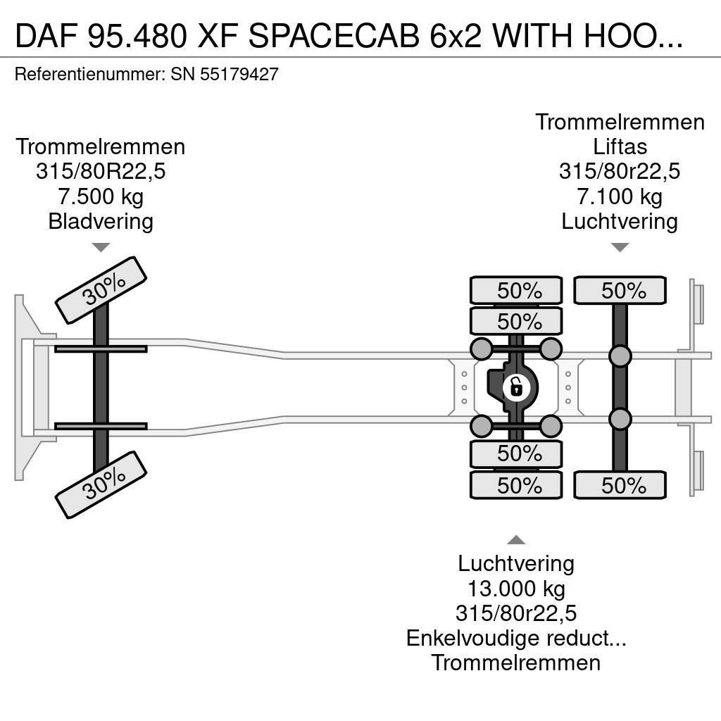 DAF 95.480 XF SPACECAB 6x2 WITH HOOK-ARM SYSTEM (EURO Φορτηγά ανατροπή με γάντζο