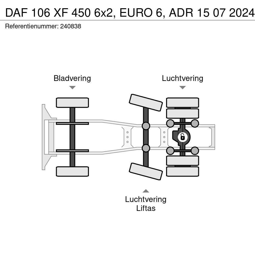 DAF 106 XF 450 6x2, EURO 6, ADR 15 07 2024 Τράκτορες