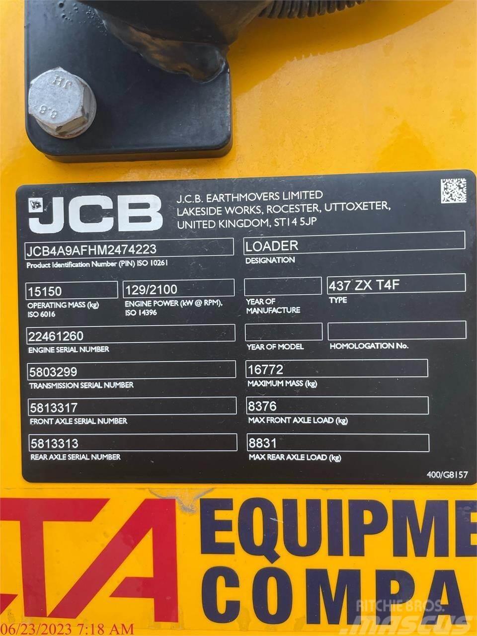 JCB 437ZX Φορτωτές με λάστιχα (Τροχοφόροι)
