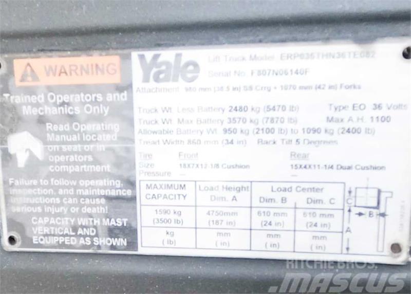 Yale ERP035TH Ηλεκτρικά περονοφόρα ανυψωτικά κλαρκ