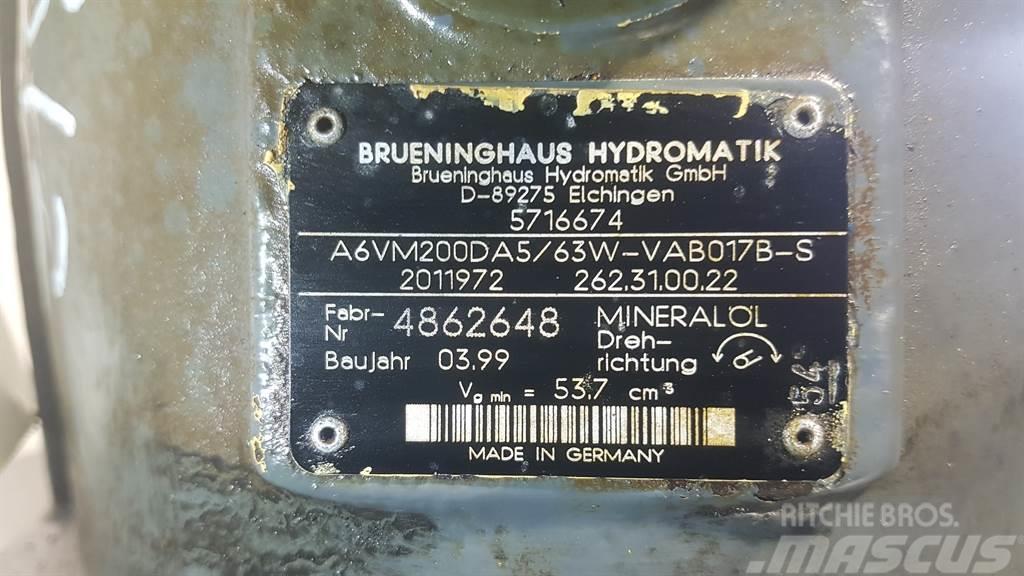 Brueninghaus Hydromatik A6VM200DA5/63W - Drive motor/Fahrmotor/Rijmotor Υδραυλικά