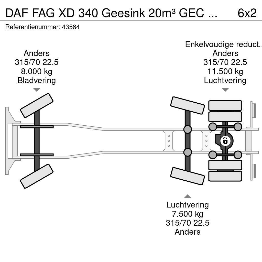 DAF FAG XD 340 Geesink 20m³ GEC Welvaarts weegsysteem Απορριμματοφόρα