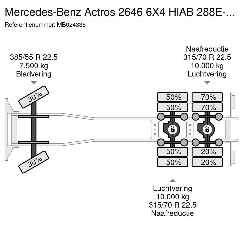Mercedes-Benz Actros 2646 6X4 HIAB 288E-6 HiPro + FLYJIB 70X + R Flatbed / Dropside trucks