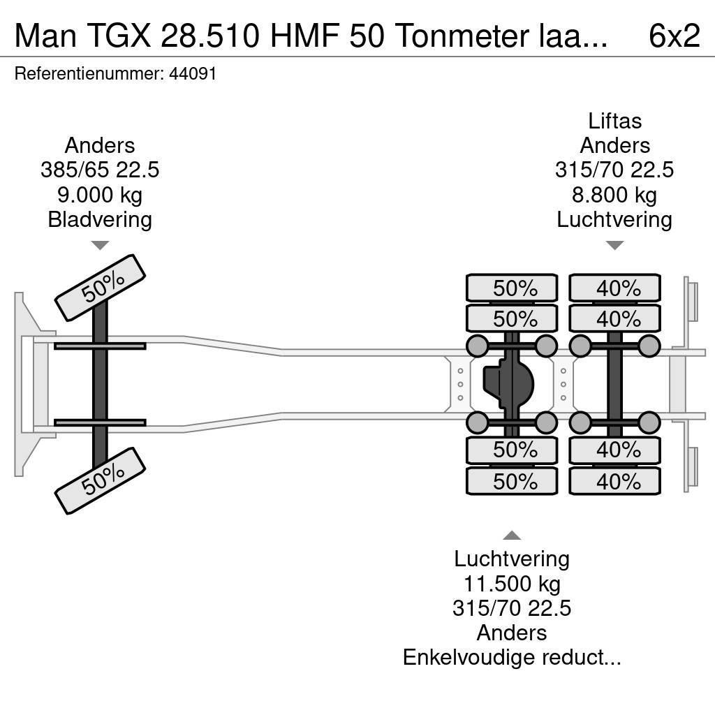 MAN TGX 28.510 HMF 50 Tonmeter laadkraan + Fly-Jib Εναέριες πλατφόρμες τοποθετημένες σε φορτηγό