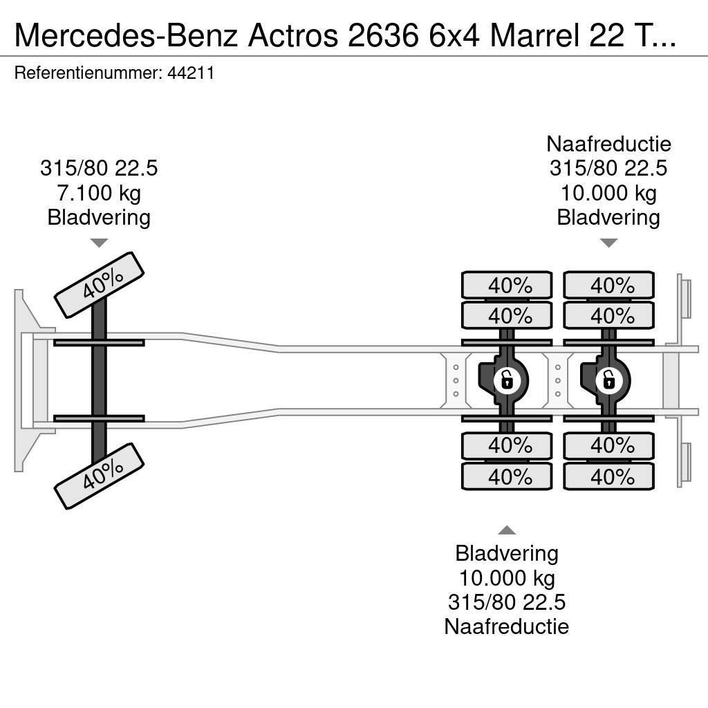 Mercedes-Benz Actros 2636 6x4 Marrel 22 Ton haakarmsysteem Manua Φορτηγά ανατροπή με γάντζο