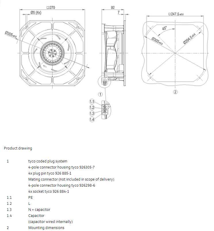  Ebmpapst K2E220-RA38-01 AC centrifugal blæser - Ra Ηλεκτρονικά