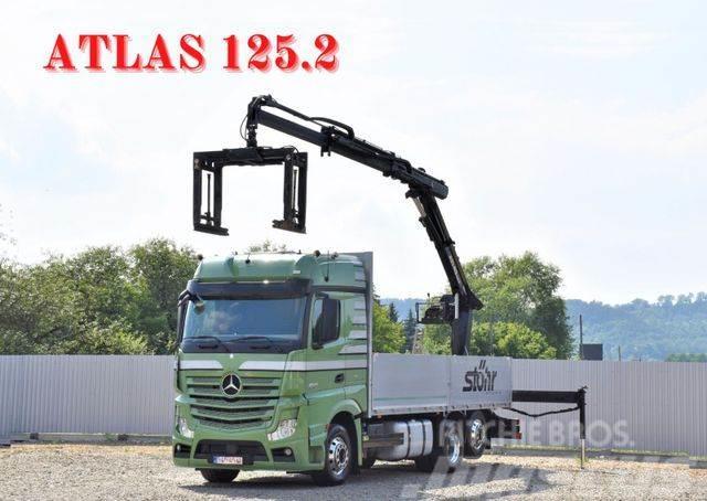 Mercedes-Benz Actros 2545 Pritsche 6,60m + ATLAS 125.2 Φορτηγά με Γερανό