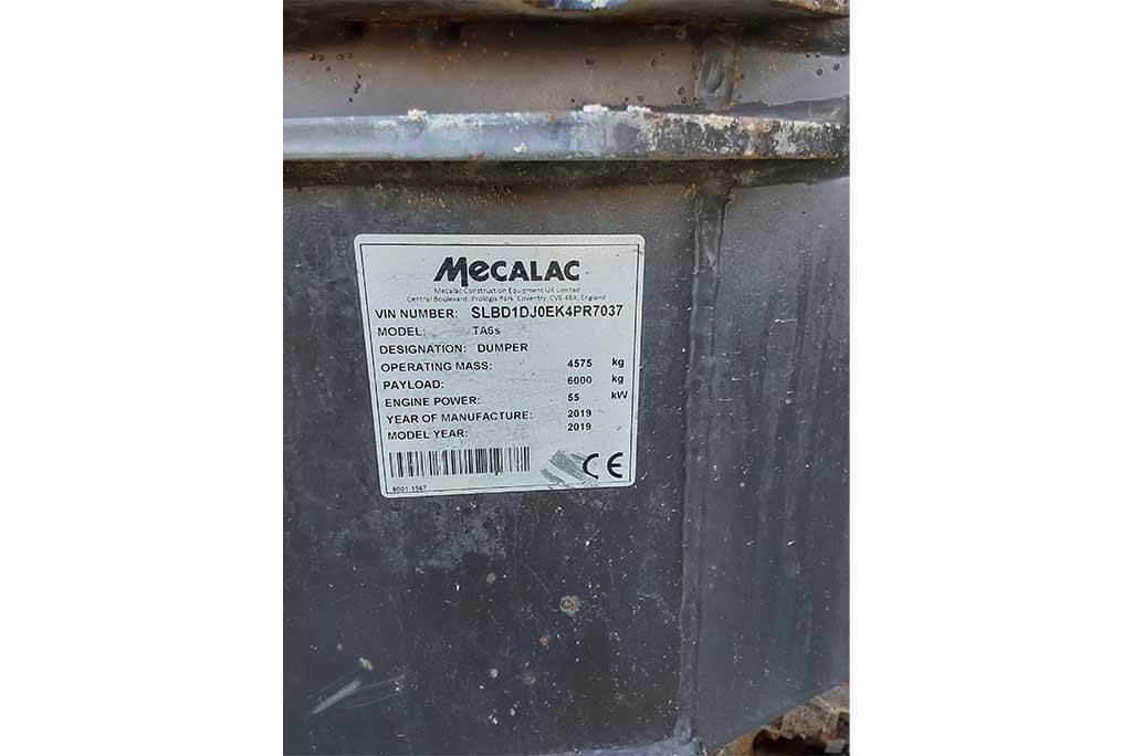 Mecalac TA6s Dumpers εργοταξίου