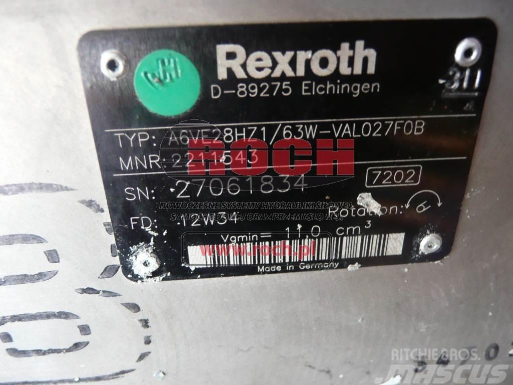 Rexroth A6VE28HZ1/63W-VAL027F0B 2211543 Κινητήρες