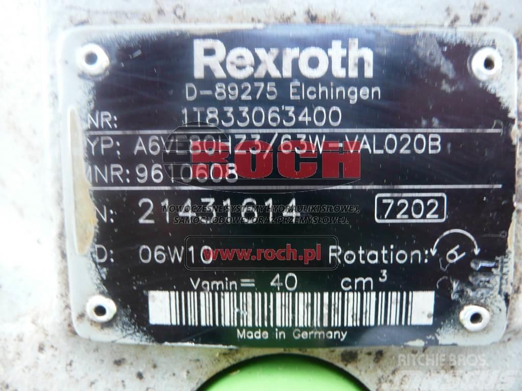 Rexroth A6VE80HZ3/63W-VAL020B 9610608 1T833063400 Κινητήρες