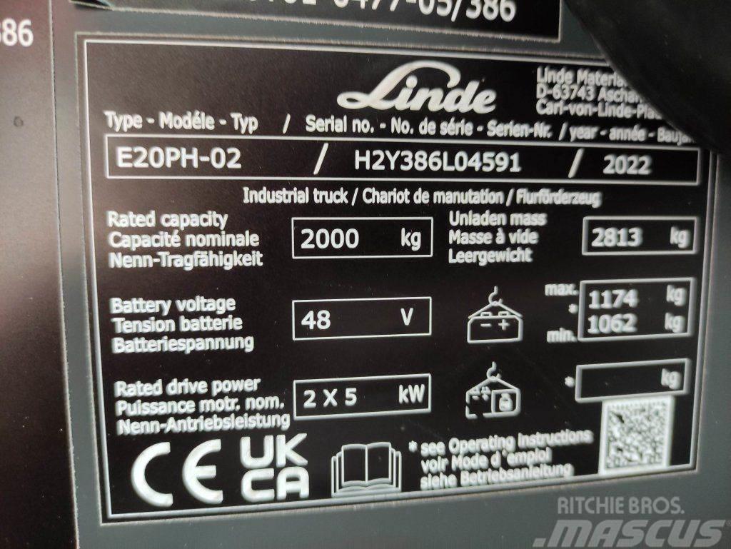 Linde E20PH-02-386-EVO *Batterie NEU* Ηλεκτρικά περονοφόρα ανυψωτικά κλαρκ