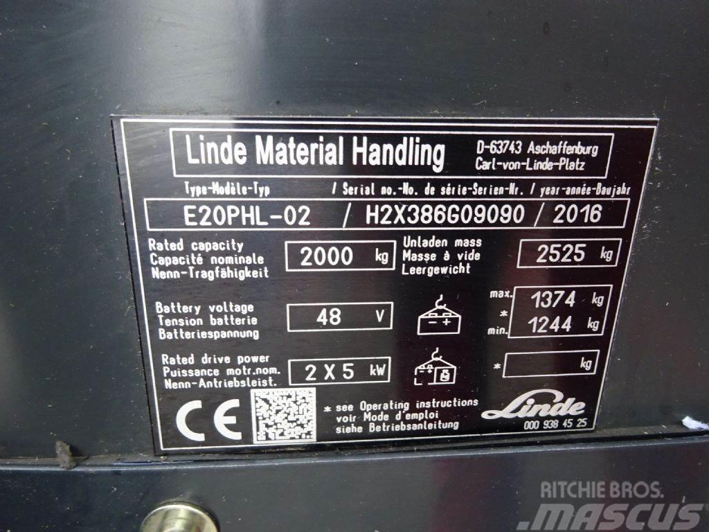 Linde E20PHL-02-386 EVO Ηλεκτρικά περονοφόρα ανυψωτικά κλαρκ