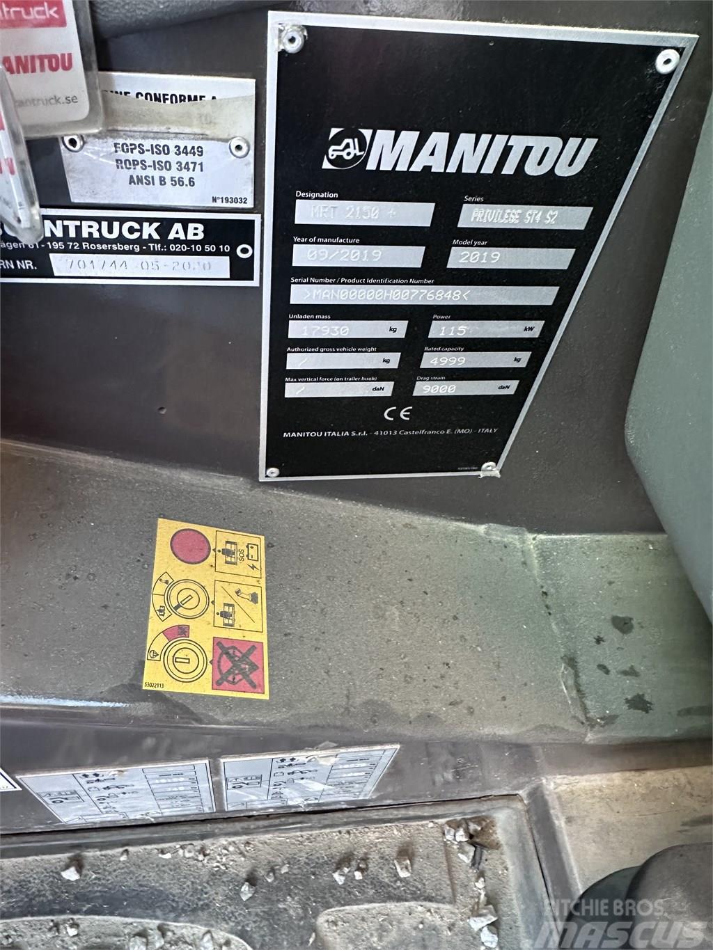Manitou MRT 2150 Plus Privilege Τηλεσκοπικοί ανυψωτές