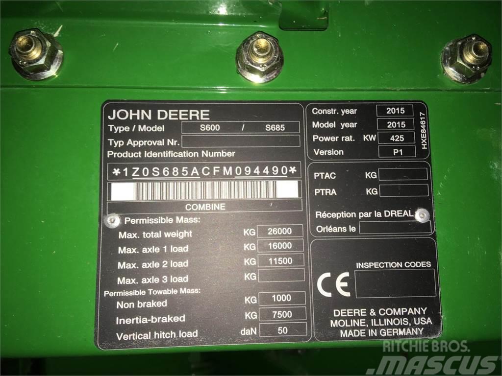 John Deere S685 Θεριζοαλωνιστικές μηχανές