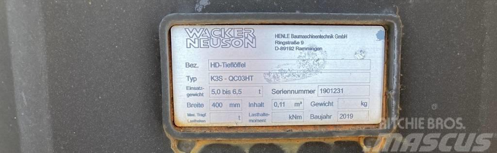 Wacker Neuson Tieflöffel 400mm QC03HT Heavy Duty Κουβάς σπαστήρας