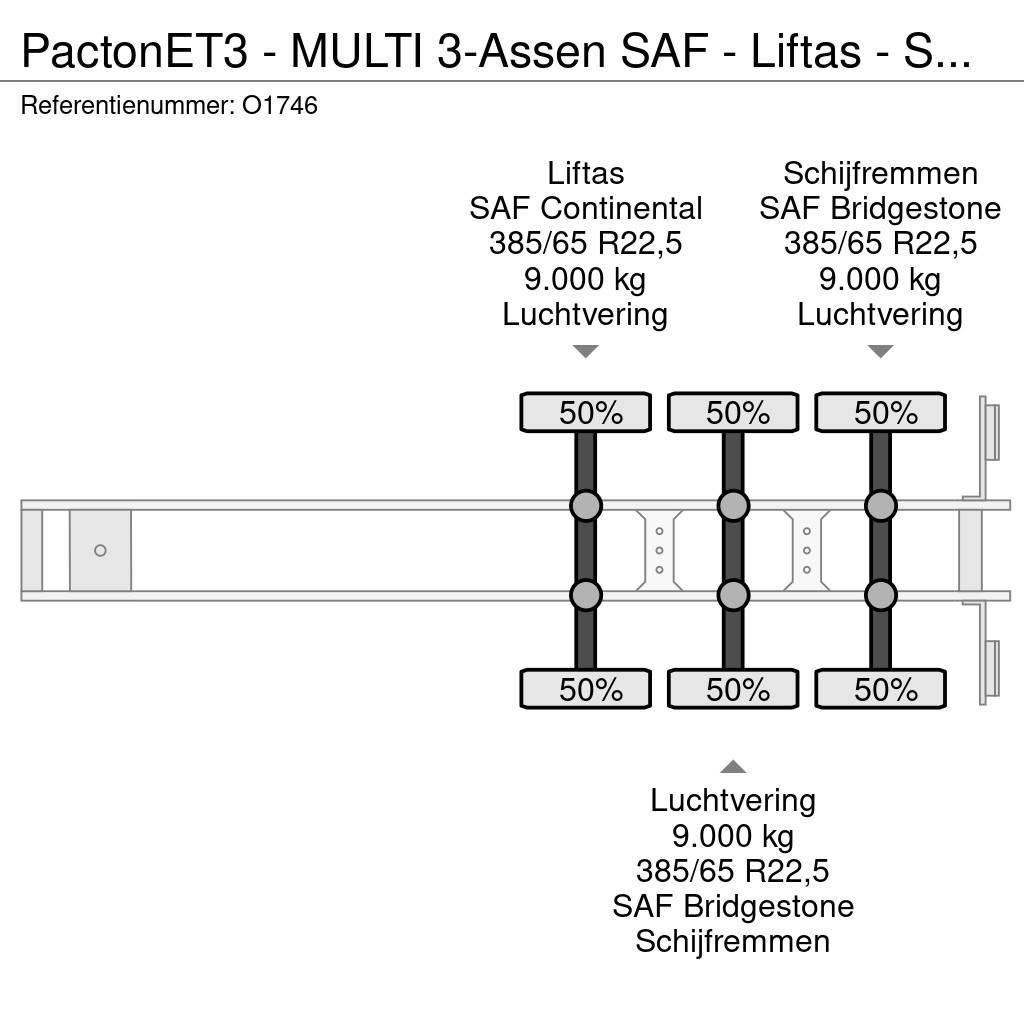 Pacton ET3 - MULTI 3-Assen SAF - Liftas - Schijfremmen - Ημιρυμούλκες Container
