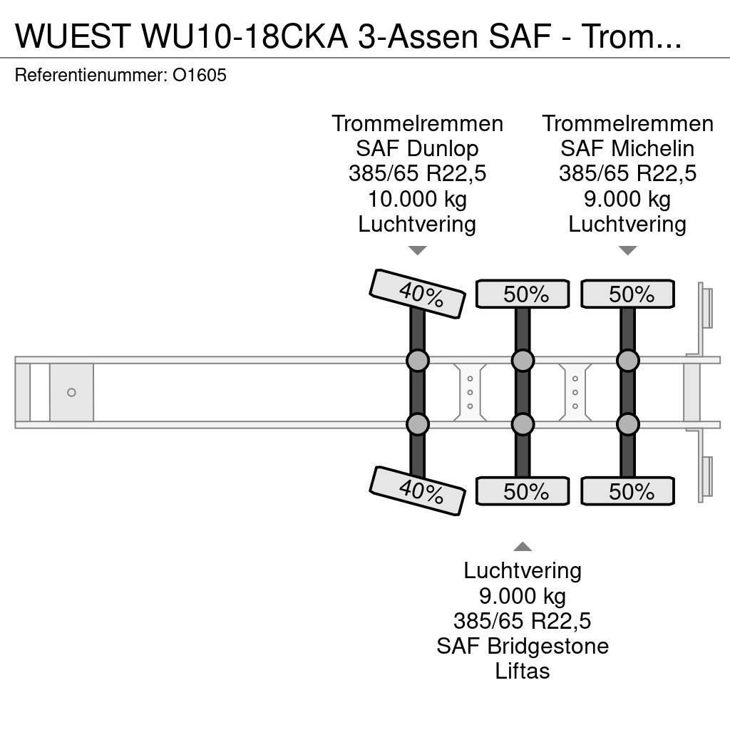  WUEST WU10-18CKA 3-Assen SAF - Trommelremmen - Sch Ημιρυμούλκες Container