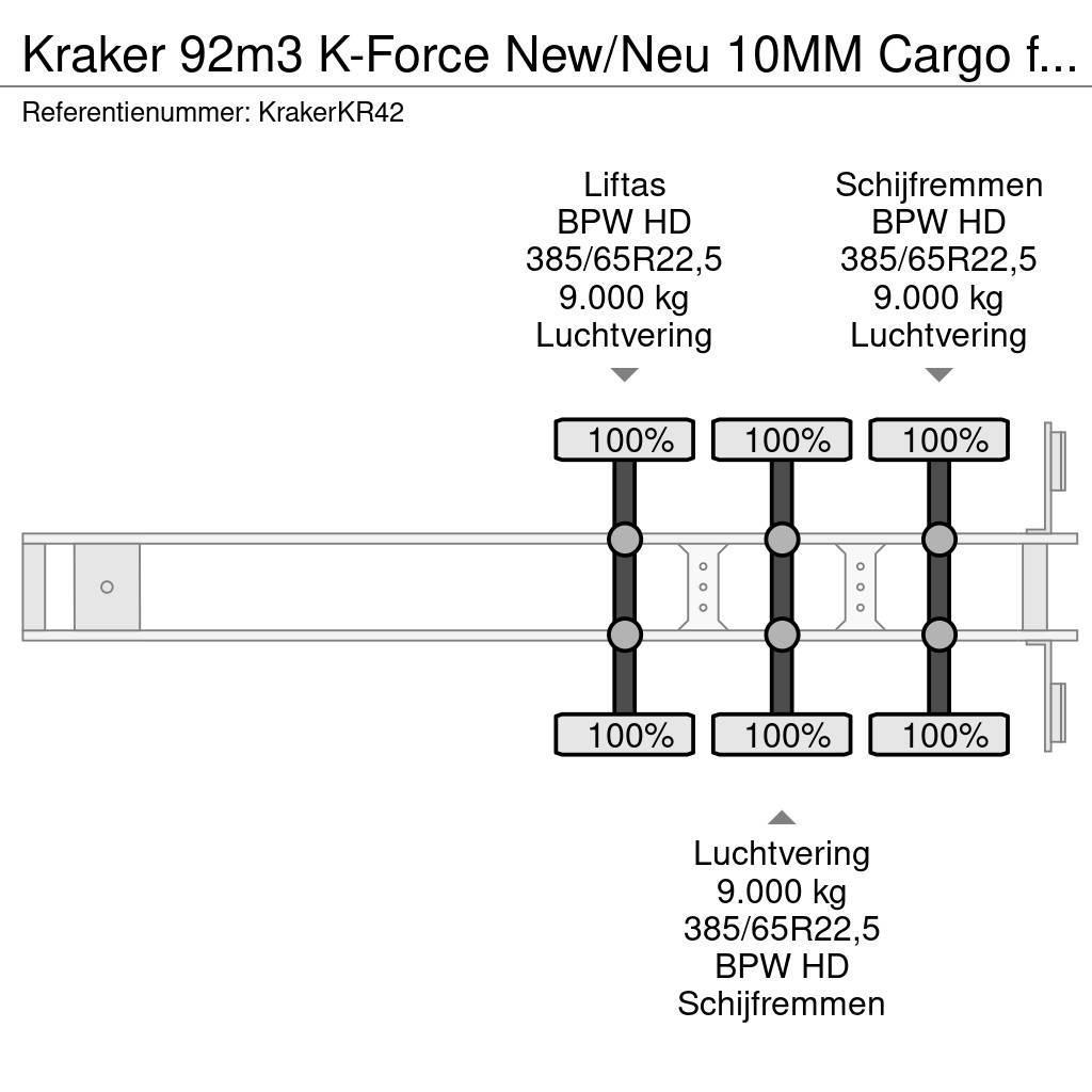 Kraker 92m3 K-Force New/Neu 10MM Cargo floor Liftas Alumi Ημιρυμούλκες με κινούμενο δάπεδο