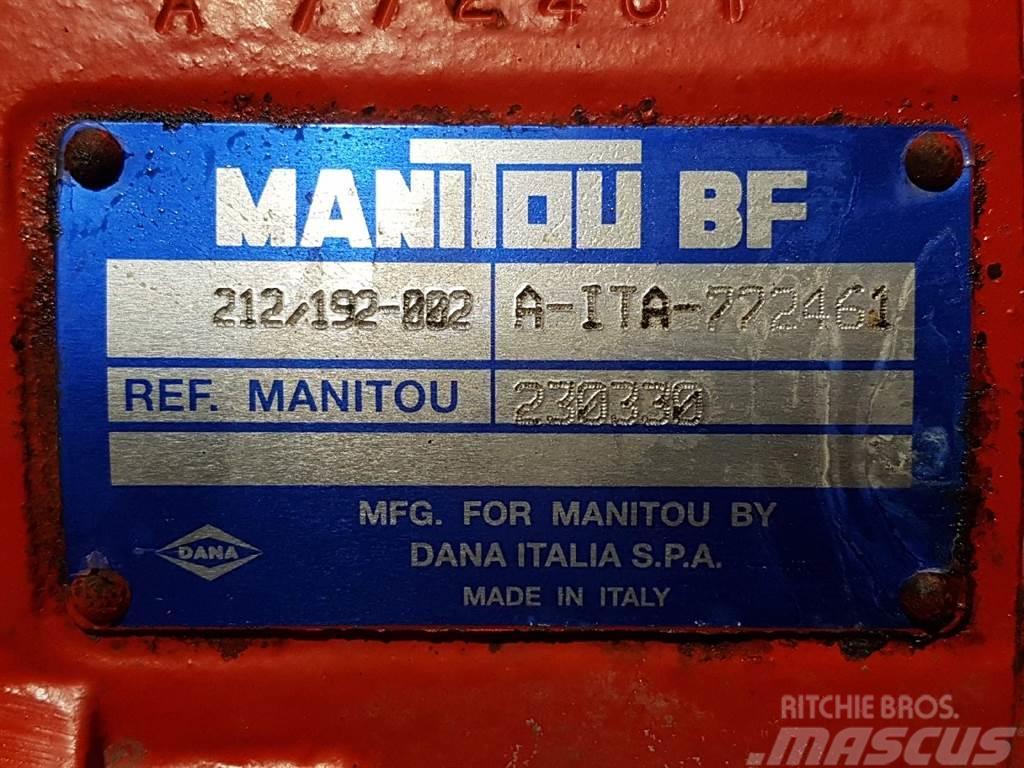 Manitou MT1233ST-230330-Spicer Dana 212/192-002-Axle/Achse Άξονες