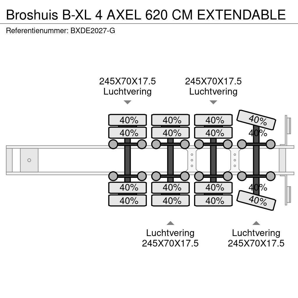 Broshuis B-XL 4 AXEL 620 CM EXTENDABLE Ημιρυμούλκες με χαμηλό δάπεδο