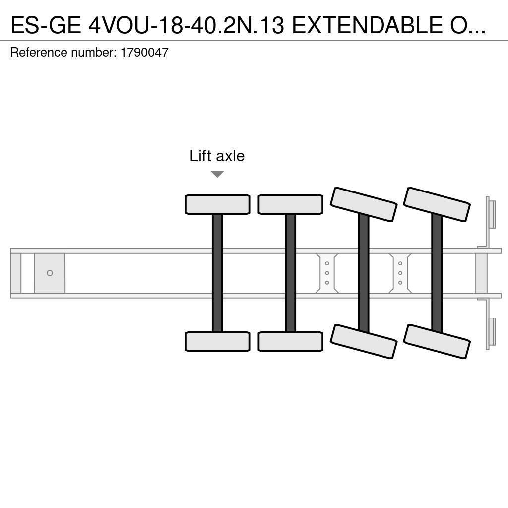 Es-ge 4VOU-18-40.2N.13 EXTENDABLE OPLEGGER/TRAILER/AUFLI Επίπεδες/πλευρικώς ανοιγόμενες ημιρυμούλκες