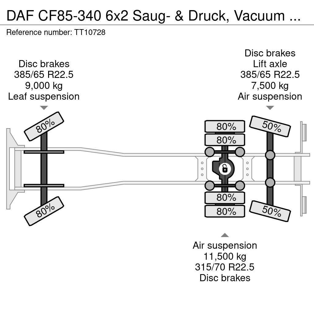DAF CF85-340 6x2 Saug- & Druck, Vacuum 15.5 M3 NO Pump Βυτιοφόρα φορτηγά