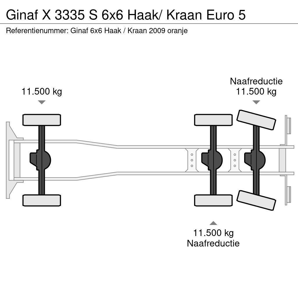 Ginaf X 3335 S 6x6 Haak/ Kraan Euro 5 Φορτηγά ανατροπή με γάντζο