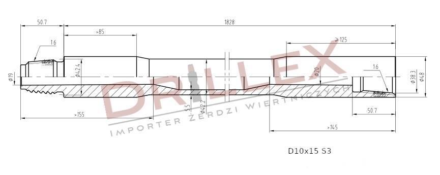 Vermeer D7x11, D9x13, D10x15 S3  Drill pipes, Żerdzie Εξοπλισμός οριζόντιων διατρήσεων