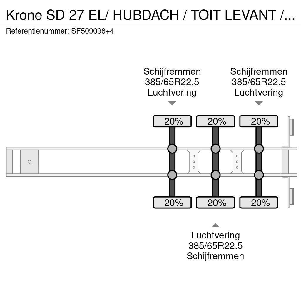 Krone SD 27 EL/ HUBDACH / TOIT LEVANT / HEFDAK / COIL / Ημιρυμούλκες Κουρτίνα