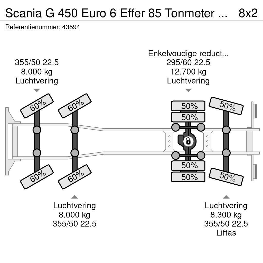 Scania G 450 Euro 6 Effer 85 Tonmeter laadkraan Γερανοί παντός εδάφους