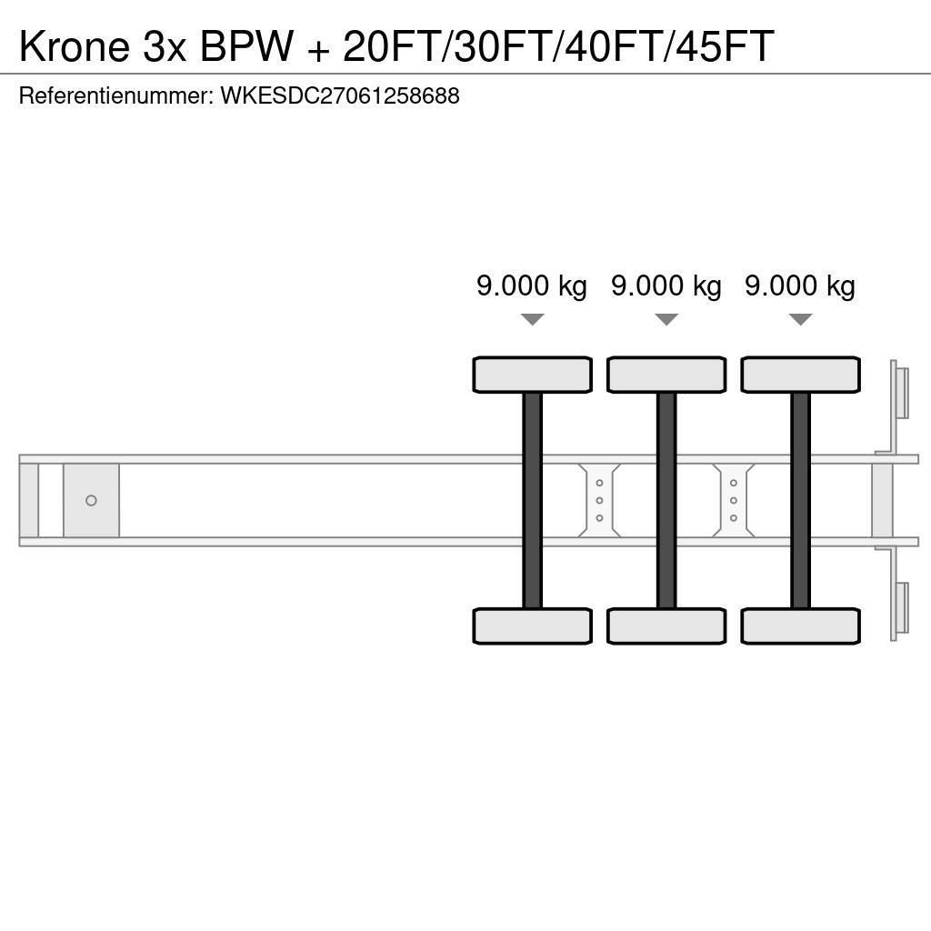 Krone 3x BPW + 20FT/30FT/40FT/45FT Ημιρυμούλκες Container