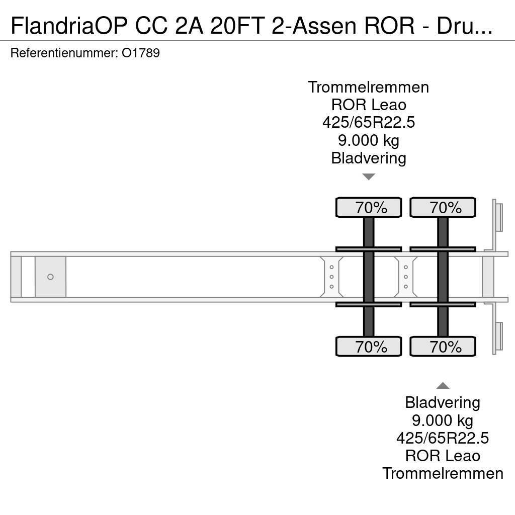 Flandria OP CC 2A 20FT 2-Assen ROR - DrumBrakes - Ημιρυμούλκες Container