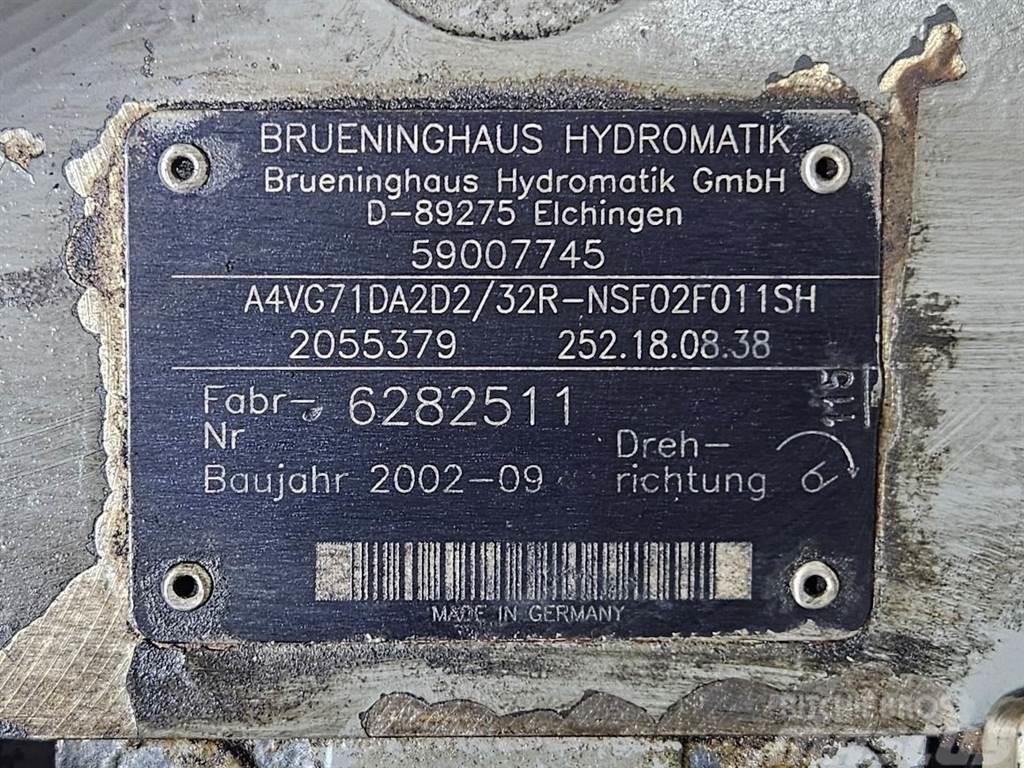Brueninghaus Hydromatik A4VG71DA2D2/32R-Drive pump/Fahrpumpe Υδραυλικά