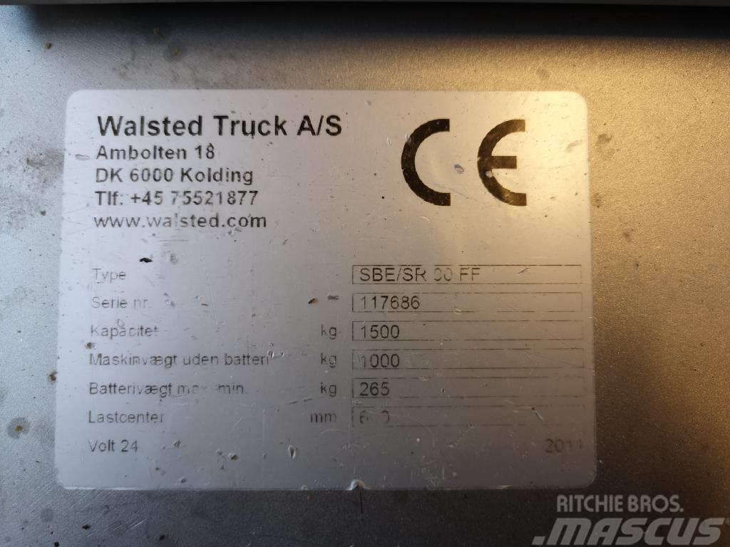  Walsted SBE/SR90FF - 1,5 tonns rustfri stabler FRI Παλετοφόρα πεζού χειριστή με ιστό