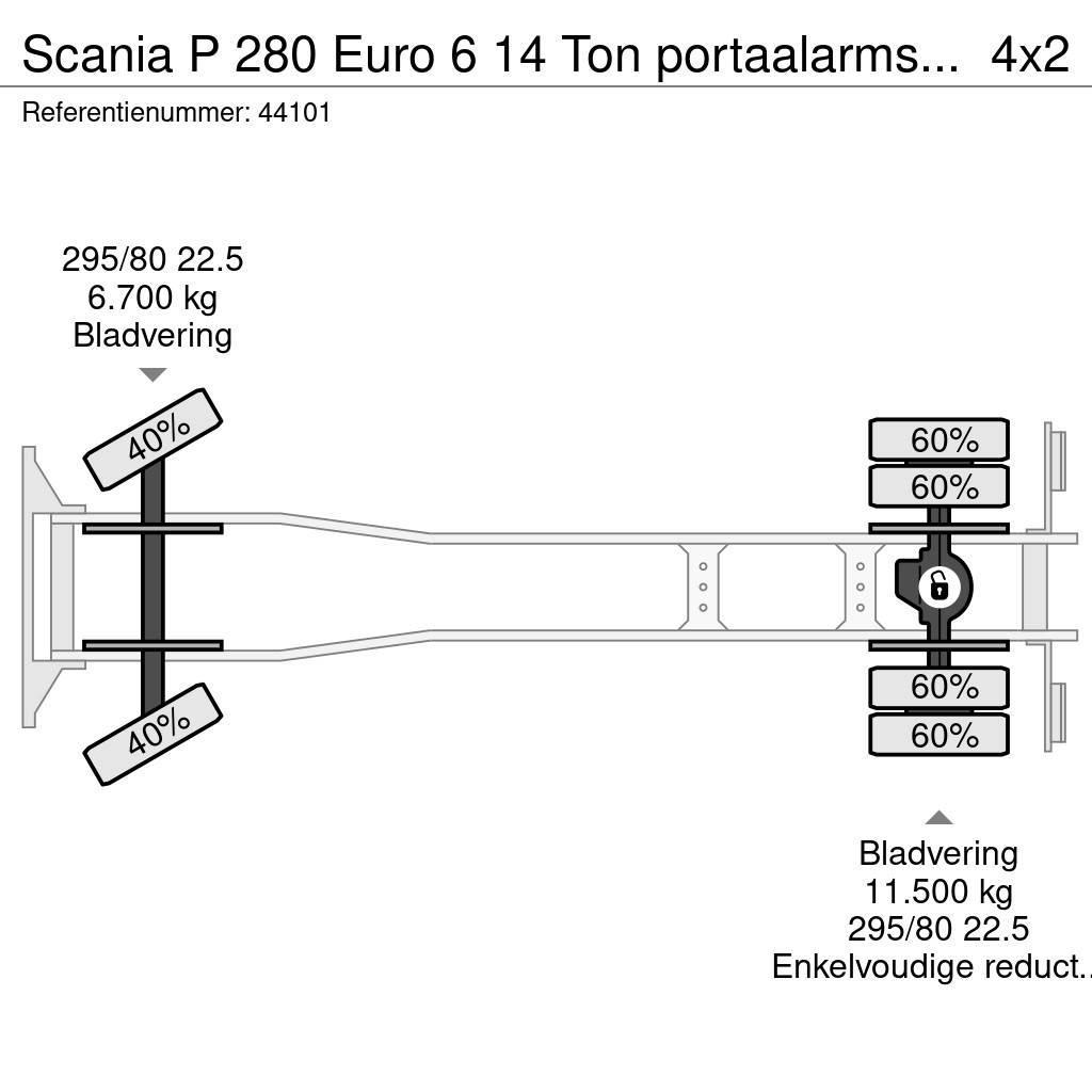 Scania P 280 Euro 6 14 Ton portaalarmsysteem Φορτηγά φόρτωσης κάδων