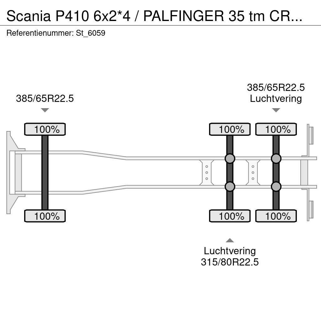 Scania P410 6x2*4 / PALFINGER 35 tm CRANE + WINCH Φορτηγά με Γερανό