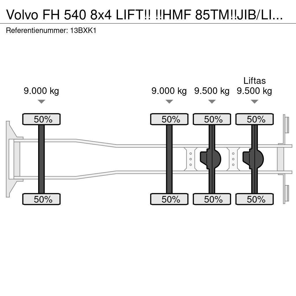 Volvo FH 540 8x4 LIFT!! !!HMF 85TM!!JIB/LIER/WINCH!!2018 Γερανοί παντός εδάφους