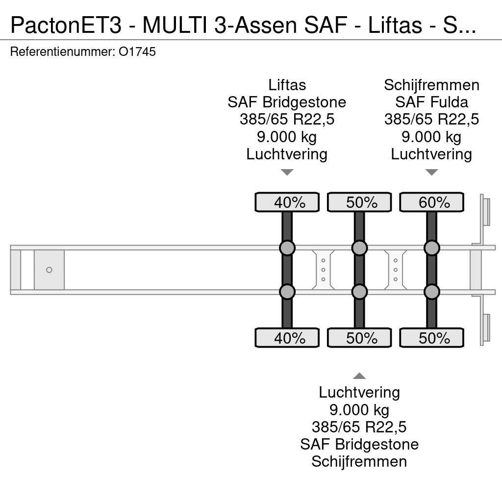 Pacton ET3 - MULTI 3-Assen SAF - Liftas - Schijfremmen - Ημιρυμούλκες Container