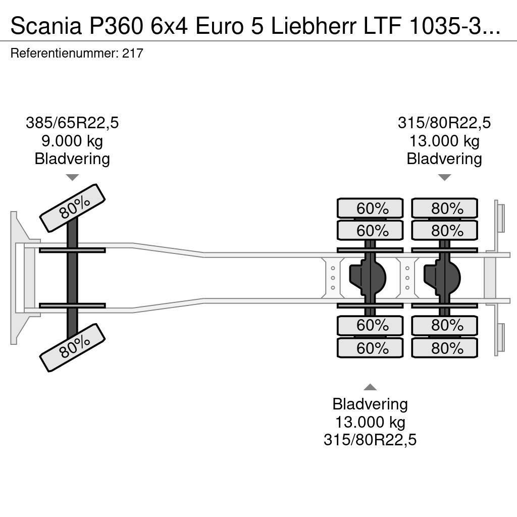 Scania P360 6x4 Euro 5 Liebherr LTF 1035-3.1 Radio Remote Γερανοί παντός εδάφους