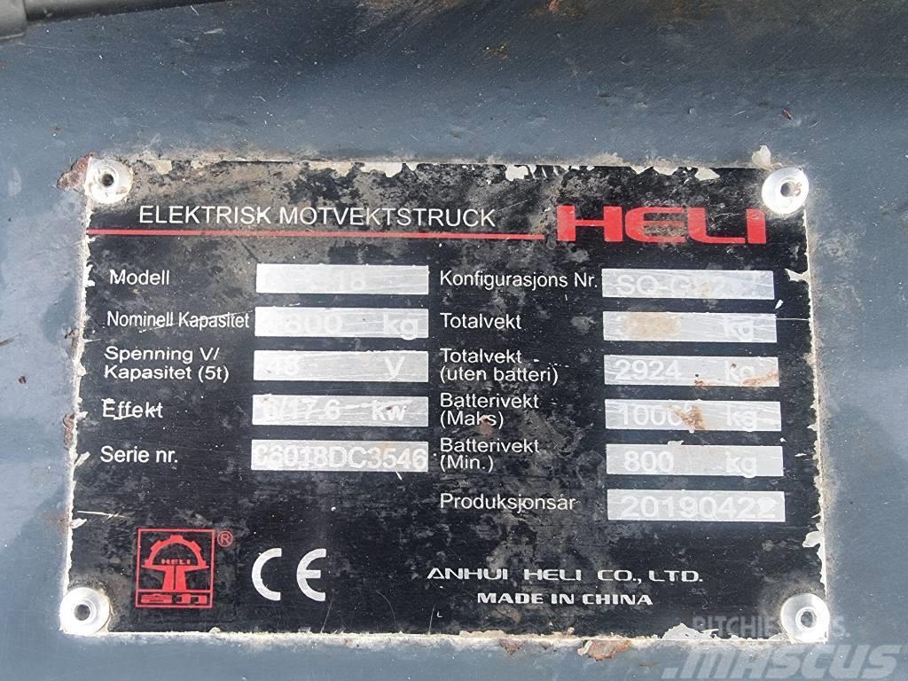 Heli CPD18SQ - 1,8 tonns el. truck - 4,7 m LH (SOLGT) Ηλεκτρικά περονοφόρα ανυψωτικά κλαρκ