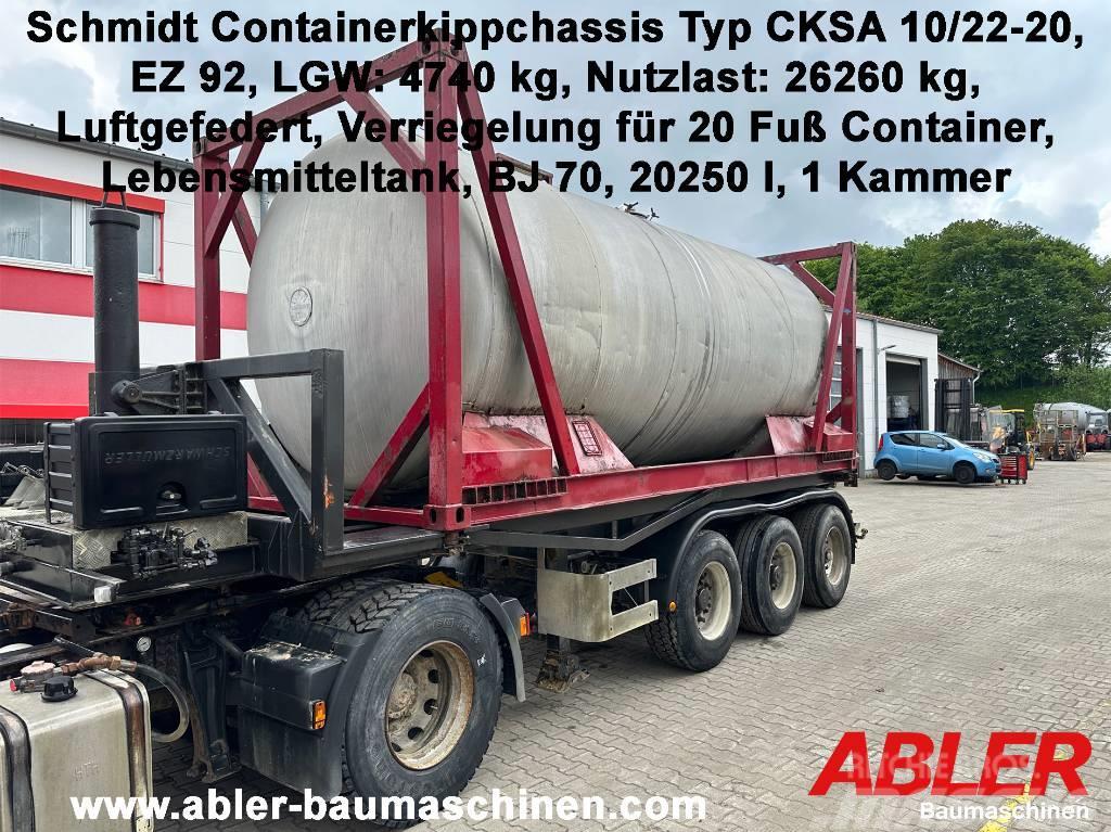 Schmidt CKSA 10/22-20 Containerkippchassis mit Tank Ημιρυμούλκες Container