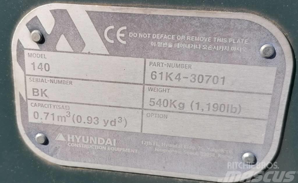 Hyundai 0.7m3_HX140 Κουβάδες