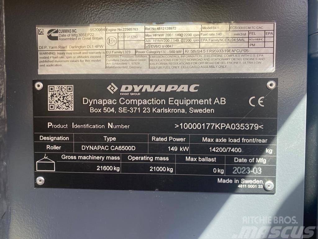 Dynapac CA 6500 D Οδοστρωτήρες μονού κυλίνδρου